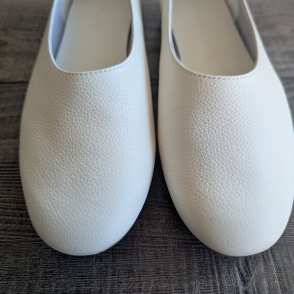 Everlane Womens 6 The Day Glove Classic Minimalist Leather Flats in Canvas White - Picture 2 of 8